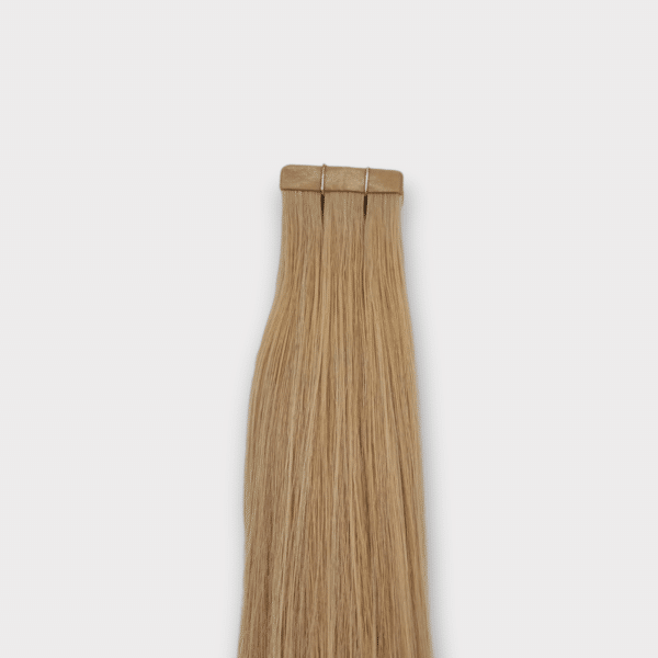 Detailansicht Strähne – C&K Tape-In Extensions glatt #20 Light Ash Blonde Echthaar