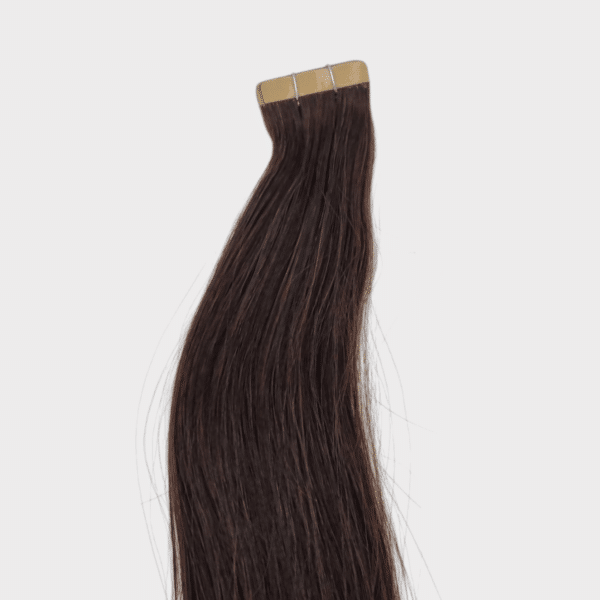 C&K Premium Echthaar Tape-In Extensions glatt #2 dunkel braun – Detailansicht