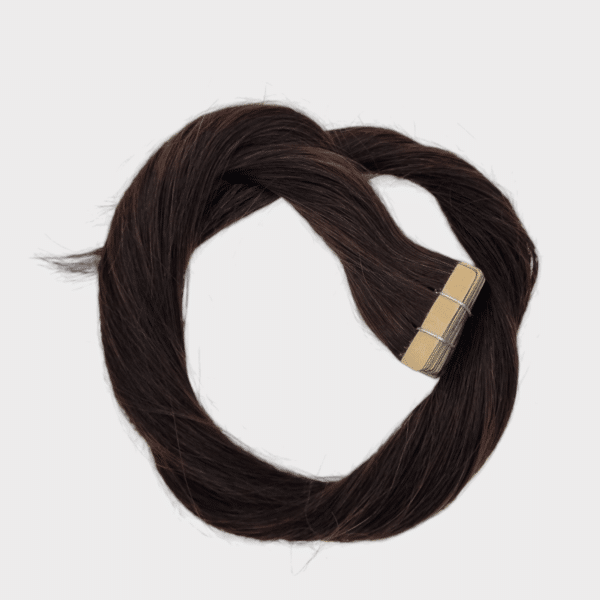 C&K Premium Echthaar Tape-In Extensions glatt #2 dark brown – Detailansicht