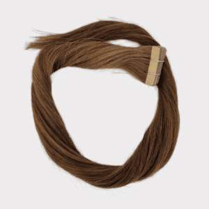 C&K Premium Echthaar Tape-In Extensions glatt #6 caramel brown – Detailansicht