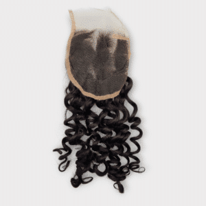 D Lace Closure 5x5 18 Inch (45cm), lockig, natürliche Haarverlängerung aus 100 % Echthaar