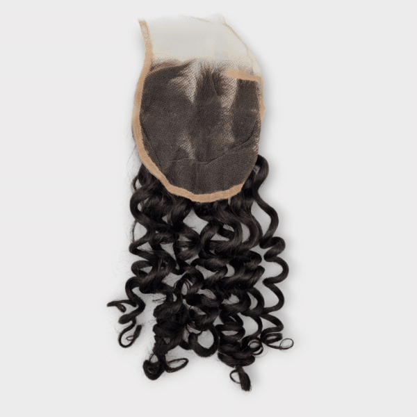 D Lace Closure 5x5 18 Inch (45cm), lockig, natürliche Haarverlängerung aus 100 % Echthaar