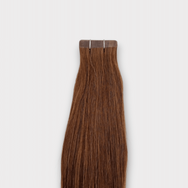 C&K Premium Echthaar Tape-In Extensions glatt #7 golden dark blonde – Detailansicht