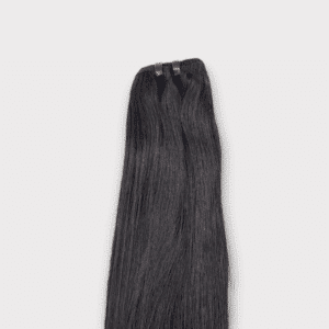 Schwarze Premium Weft Extensions aus 100% Echthaar, glatt
